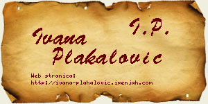 Ivana Plakalović vizit kartica